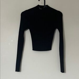 SHEIN Black Ribbed Turtleneck Sweater